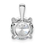 14k White Gold 3 carat Lab Grown Diamond VS+ F+ Round Complete Four Prong Pendant - Image 3