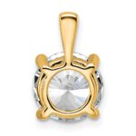 14k 3 carat Lab Grown Diamond VS+ F+ Round Complete Four Prong Pendant - Image 3