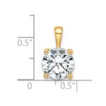 14k 3 carat Lab Grown Diamond VS+ F+ Round Complete Four Prong Pendant - Image 4