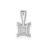 14k White Gold 1/2 carat Lab Grown Diamond VS+ F+ Princess Complete Four Prong Pendant - Image 3