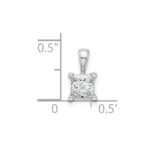 14k White Gold 3/4 carat Lab Grown Diamond VS/SI+ G+ Princess Complete Four Prong Pendant - Image 5