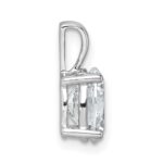14k White Gold 1 1/2 carat Lab Grown Diamond VS/SI+ G+ Oval Complete Four Prong Pendant - Image 2