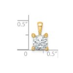 14k 1 carat Lab Grown Diamond VS/SI+ G+ Cushion Complete Four Prong Pendant - Image 4