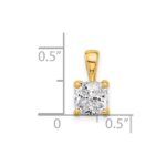 14k 1 1/2 carat Lab Grown Diamond VS+ F+ Cushion Complete Four Prong Pendant - Image 5