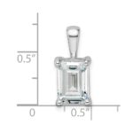 14k White Gold 3 carat Lab Grown Diamond VS/SI+ G+ Emerald Complete Four Prong Pendant - Image 5