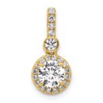14k 1 carat Certified Lab Grown Diamond VS+ F+ Round Complete Halo Pendant