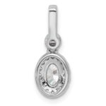 14k White Gold 1 carat Lab Grown Diamond VS/SI+ G+ Oval Complete Halo Pendant - Image 3