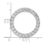 14k White Gold 1 1/2 carat Lab Grown Diamond VS/SI+ G+ Complete Circle Chain Slide Pendant - Image 4