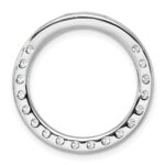 14k White Gold 2 carat Lab Grown Diamond VS+ F+ Complete Circle Chain Slide Pendant - Image 3