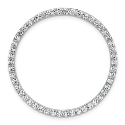 14k White Gold 1 1/2 carat Lab Grown Diamond VS/SI+ G+ Complete Circle Chain Slide Pendant