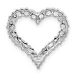 14k White Gold 1 carat Lab Grown Diamond VS/SI+ G+ Complete Heart Chain Slide Pendant - Image 3