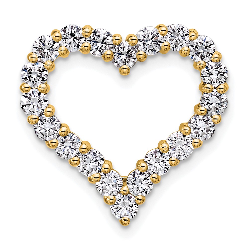 PM10442-YAA.jpg 14k 1 1/2 carat Lab Grown Diamond VS/SI+ G+ Complete Heart Chain Slide Pendant - Image 1