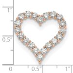 14k Rose Gold 2 carat Lab Grown Diamond VS/SI+ G+ Complete Heart Chain Slide Pendant - Image 2