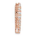 14k Rose Gold 3 carat Lab Grown Diamond VS/SI+ G+ Complete Heart Chain Slide Pendant - Image 2