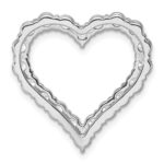 14k White Gold 3 carat Lab Grown Diamond VS/SI+ G+ Complete Heart Chain Slide Pendant - Image 3