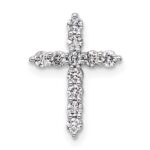 14k White Gold 1/3 carat Lab Grown Diamond VS/SI+ G+ Complete Cross Chain Slide Pendant