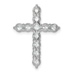 14k White Gold 2 carat Lab Grown Diamond VS/SI+ G+ Complete Cross Chain Slide Pendant - Image 3