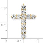 14k 3 carat Lab Grown Diamond VS/SI+ G+ Complete Cross Chain Slide Pendant - Image 4