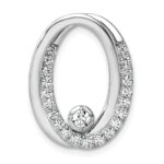 14k White Gold 1/2 carat Lab Grown Diamond VS/SI+ G+ Complete Double Oval Chain Slide Pendant