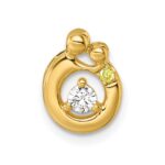 14k 1 Birthstone and Dia Mother/Child Chain Slide Semi-mount - Image 2