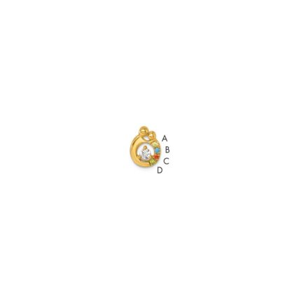 14k 4 Birthstone and Dia Mother/Child Chain Slide Semi-mount