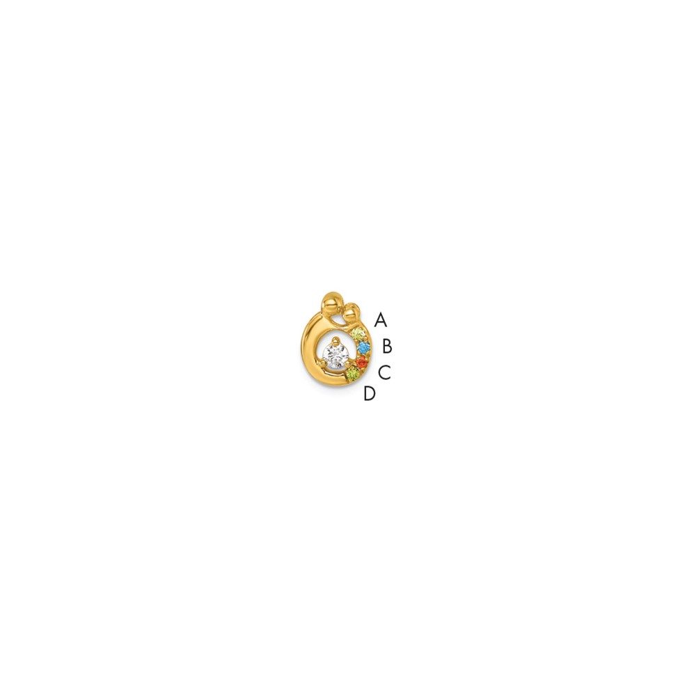 PM10728_4Y-6.jpg 14k 4 Birthstone and Dia Mother/Child Chain Slide Semi-mount - Image 1