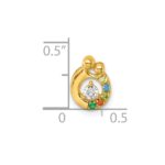 14k 5 Birthstone and Dia Mother/Child Chain Slide Semi-mount - Image 5