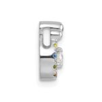 14k WG 8 Birthstone and Dia Mother/Child Chain Slide Semi-mount - Image 3