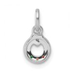 14k WG Dia. Heart w/3 Birthstone Mother's Circle Pend Semi-Mount - Image 4