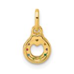 14k Dia Heart w/ 8 Birthstone Mother's Circle Pendant Semi-Mount - Image 4