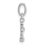 14k White Gold Twisted .05 ct. Diamond Initial E Charm - Image 2