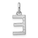 14k White Gold Twisted .05 ct. Diamond Initial E Charm - Image 3
