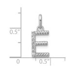 14k White Gold Twisted .05 ct. Diamond Initial E Charm - Image 4