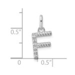 14k White Gold Twisted .05 ct. Diamond Initial F Charm - Image 4