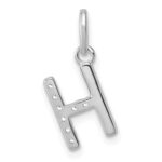 14k White Gold Twisted .07 ct. Diamond Initial H Charm - Image 3