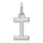 14k White Gold Twisted .05 ct. Diamond Initial I Charm - Image 3