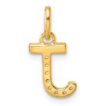 14k Twisted .07 ct. Diamond Initial J Charm - Image 3