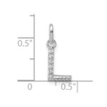 14k White Gold Twisted .05 ct. Diamond Initial L Charm - Image 4