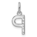 14k White Gold Twisted .05 ct. Diamond Initial P Charm - Image 3