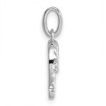 14k White Gold Twisted .07 ct. Diamond Initial Q Charm - Image 2