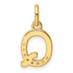 14k Twisted .07 ct. Diamond Initial Q Charm - Image 3