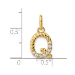 14k Twisted .07 ct. Diamond Initial Q Charm - Image 4