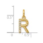 14k Twisted .05 ct. Diamond Initial R Charm - Image 4