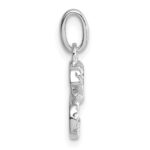 14k White Gold Twisted .07 ct. Diamond Initial S Charm - Image 2
