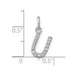 14k White Gold Twisted .10 ct. Diamond Initial U Charm - Image 4