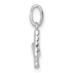 14k White Gold Twisted .05 ct. Diamond Initial Y Charm - Image 2