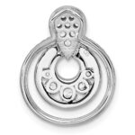 14K White Gold Polished 5/8 carat Diamond Layered Circles Doorknocker Chain Slide - Image 3