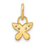 14K Polished Diamond Butterfly Charm - Image 3