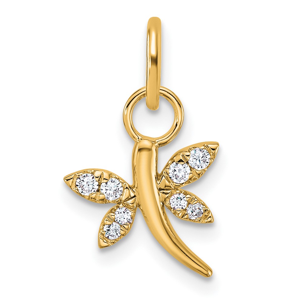 PM10759-010-YAA.jpg 14K Polished Diamond Dragonfly Charm - Image 1