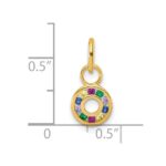 14K Polished Diamond Multi-color CZ Circle Charm - Image 4